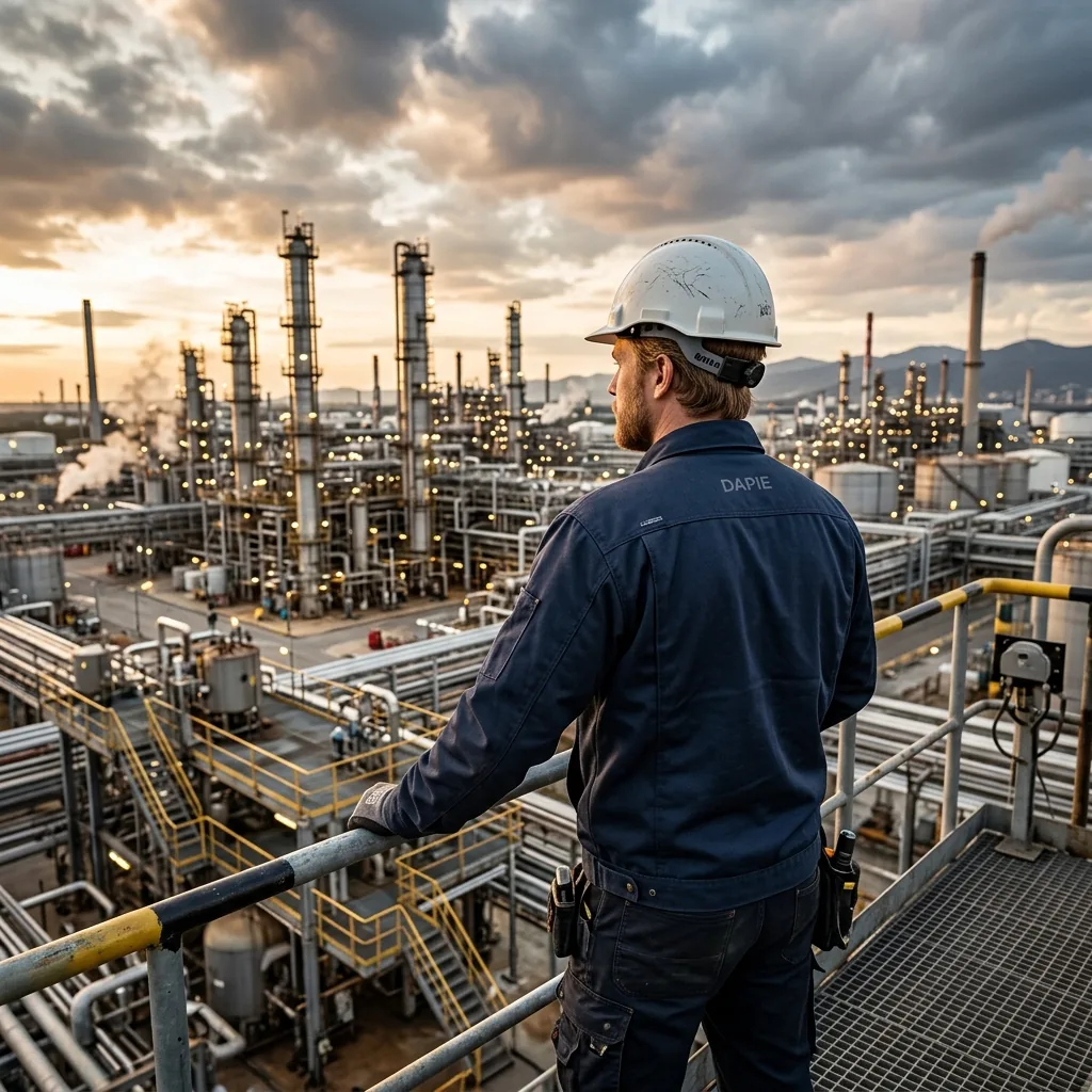 DAPIE Engineer overlooking industrial plant